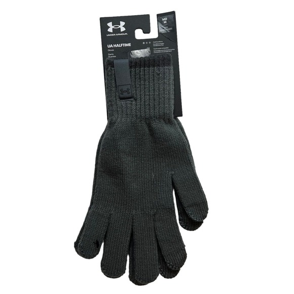 Under Armour Mens Halftime Tech‎ Gloves Grey Size Medium New - Picture 1 of 6